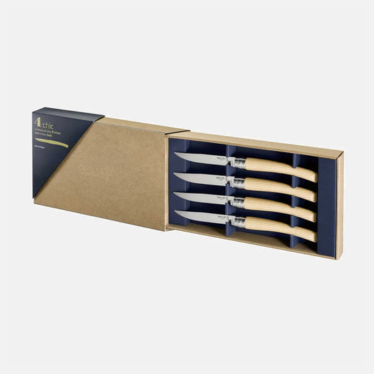 *Couteaux de table manche en Frêne Opinel par 4 unité - Pêcheur Maroc