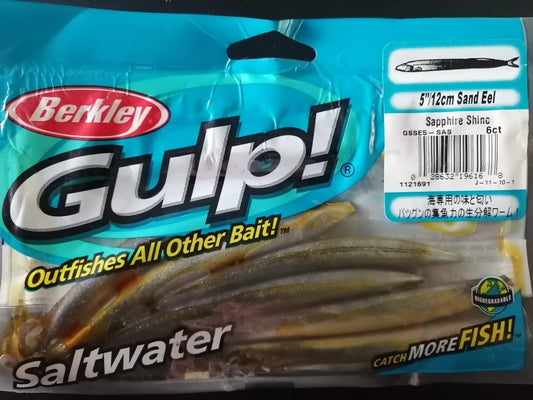 LEURRE BERKLEY GULP ALIVE SAND EEL 12cm*6 - Pêcheur Maroc