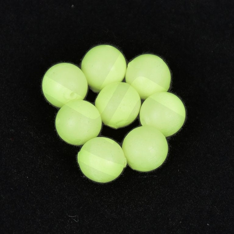 PERLES FLOTTANTES RONDES TAILLE 6 OU 8 COLORIS BLANC OU PHOSPHO VERT - Pêcheur Maroc