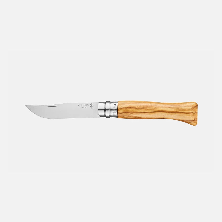 N°9 Inox manche bois précieux OLIVIER Opinel LAME=9cm - Pêcheur Maroc