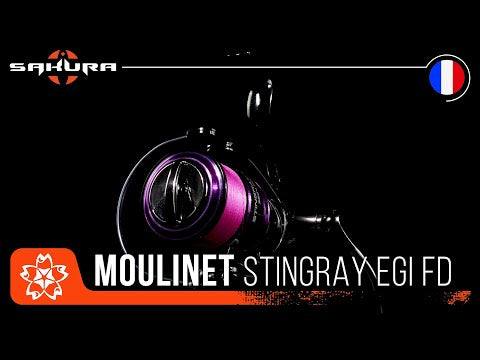 MOULINET SAKURA STINGRAY EGI 3504 FD AVEC TRESSE ROSE SPECIAL CALAMARS