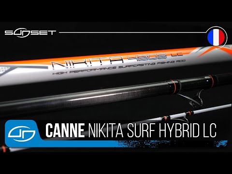 CANNE SUNSET NIKITA SURF HYBRID 4.20m ET 4.50M 100/200g ANNEAUX LC