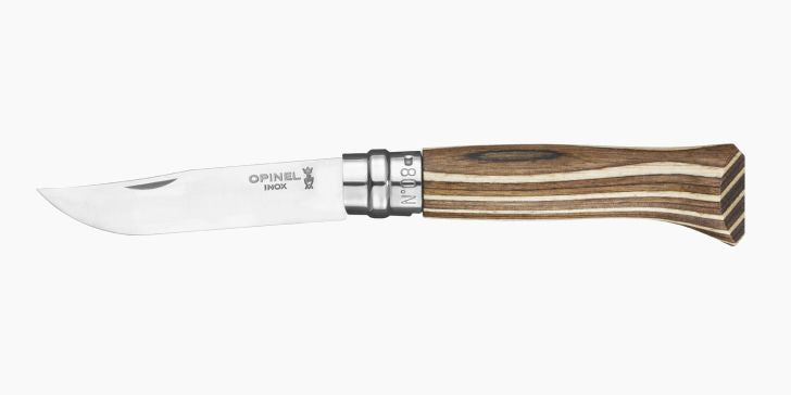N°08 Inox bois bouleau lamellé brun Opinel, Opinel, Pêcheur Maroc