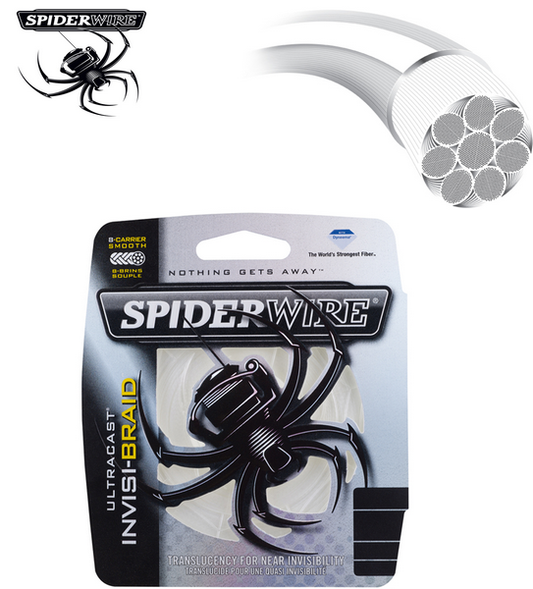 TRESSE SPIDER Ultracast 8 BRINS INVISIBLE 110m 12%/ 14%/ 17%/ 20%/ 25%/ 30%/ 35%, Spiderwire, Pêcheur Maroc