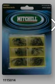 ASSORTIMENT MITCHELL - BOITE D'EMERILLONS BARILS + AGRAFE #2/ #4/ #6/ #8/ #10/ #12, Mitchell, Pêcheur Maroc