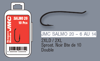 HAMECONS JMC POUR MONTAGE SALMO 20 BOITE DE 10, Mouches De Charette, Pêcheur Maroc