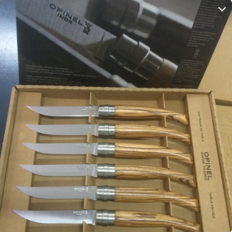 *Couteaux de table manche en Zébrano Opinel par 6, Opinel, Pêcheur Maroc