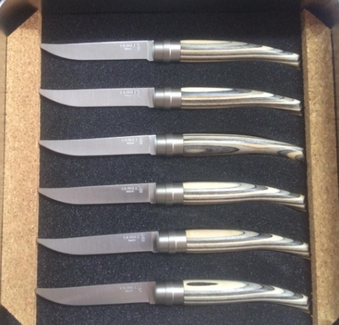 *Couteaux de table manche en bois Opinel lamellé par 6, Opinel, Pêcheur Maroc