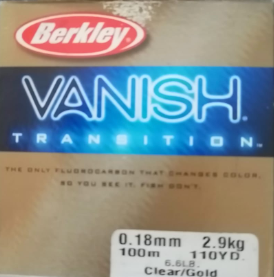 FIL BERKLEY VANISH TRANSITION FLUOROCARBONE 18% 2.9kg 100ml, Berkley, Pêcheur Maroc