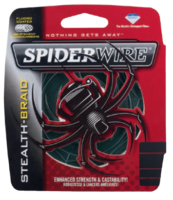 TRESSE SPIDER STEALTH BRAID MOSS GREEN (VERT FONCE) 137ml 17%, 20%, 25%, 30%, 35%, 40%,, Spiderwire, Pêcheur Maroc