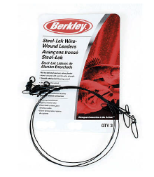 BAS DE LIGNE ACIER BERKLEY avec émerillon et agrafe: EXISTE EN 30LB, en 6", ou en 9" - Pêcheur Maroc