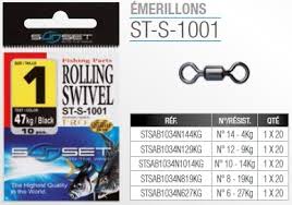 EMERILLON ROLLING SWIVEL ST-S-1001 N1-47kgX10/ N2-43kgX10/ N4-35kgX15/ N6-27kgX20/ N8-19kgX20/ N14-4kgX20, Sunset, Pêcheur Maroc