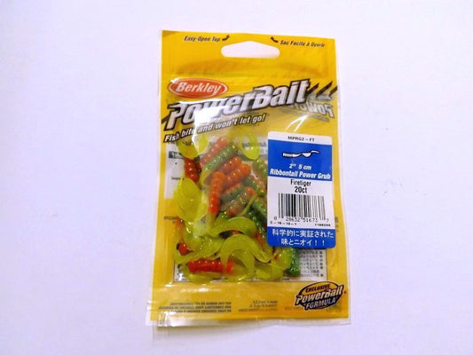 LEURRE BERKLEY POWER GRUB 2"(5cm) COLORIS MOTOR OIL RED FLECK ET FIRE TIGER, Berkley, Pêcheur Maroc