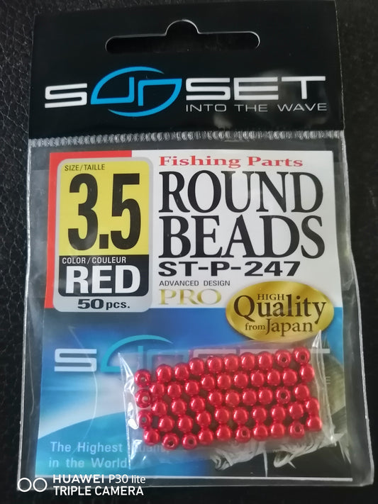 BEADS ROUND RED N3/ N3.5, Sunset, Pêcheur Maroc