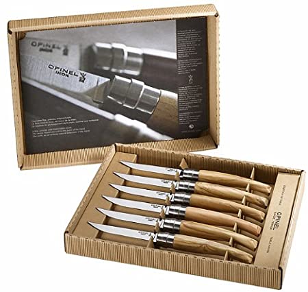 *Couteaux de table manche en Olivier Opinel par 6, Opinel, Pêcheur Maroc