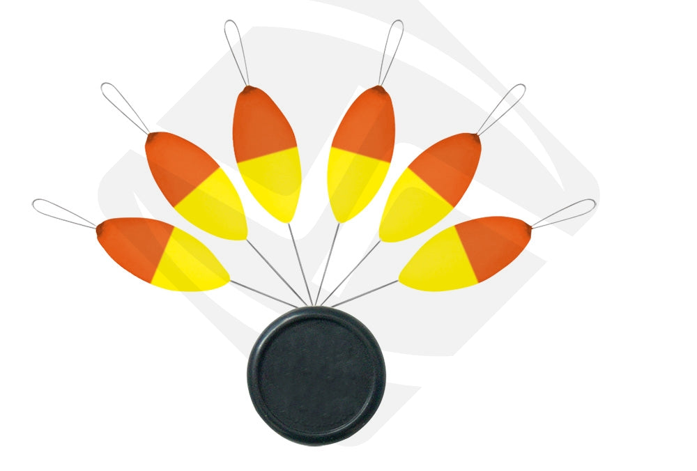 BLISTER FLOAT OVAL ST-D-138 FLUO ORANGE/ FLUO YELLOW 5*10mm/ 7*15mm, Sunset, Pêcheur Maroc