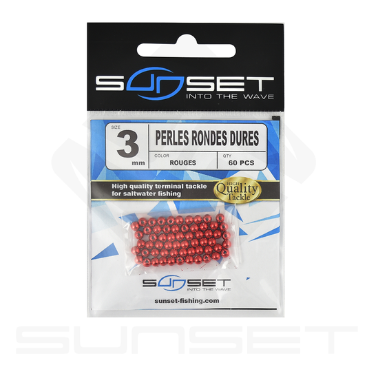 BEADS RONDES DURES ROUGES ET DOREES 3mm X60, Sunset, Pêcheur Maroc