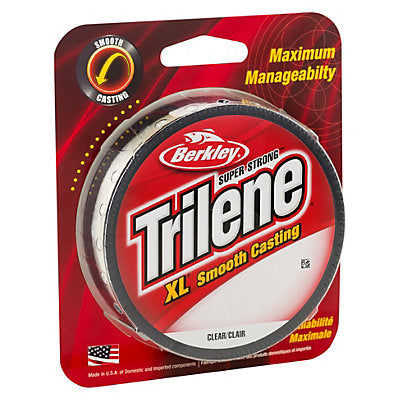 FIL BERKLEY TRILENE XL 100ml CLEAR 10%(1.2kg), 12%(1.6kg), 14%(1.8kg), 16%(2.6kg), 18%(2.9kg), 20%(3.5kg), 22%(4.4kg), 24%(5.2kg), Berkley, Pêcheur Maroc