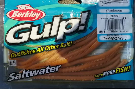 LEURRE BERKLEY GULP VERS 15cm COLORIS Naturel, Berkley, Pêcheur Maroc