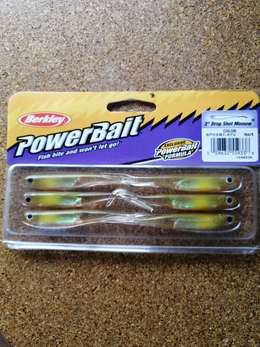 LEURRE BERKLEY DROP SHOT MINNOW 3" (7.5cm) COLORIS AYU ET CHARTREUSE, Berkley, Pêcheur Maroc