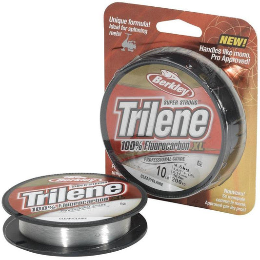 FIL BERKLEY TRILENE 100% FLUOROCARBONE 200m CLAIR: 14%(1.9kg), 16%(2.45kg), 18%(2.98kg), 20%(3.59kg), 22(4.92kg)%, 25%(6.1kg), 28%(7.1kg), 30%(7.82kg), 35%(8.92kg), 40%(11.32kg), Berkley, Pêcheur Maroc