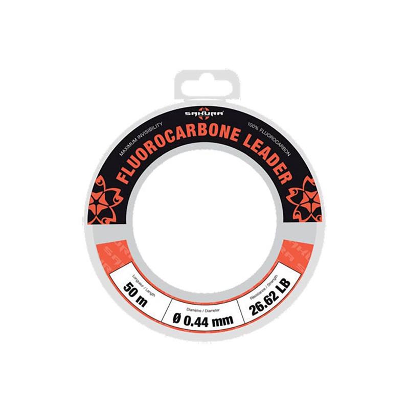 FIL SAKURA FLUOROCARBONE LEADER 50m, en 44%(26,62lb), 50%(31.14lb), 72%(65.56lb), 94%(107.58lb) CLEAR, Sakura, Pêcheur Maroc