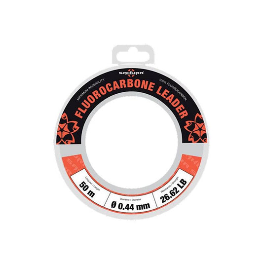 FIL SAKURA FLUOROCARBONE LEADER 50m, en 44%(26,62lb), 50%(31.14lb), 72%(65.56lb), 94%(107.58lb) CLEAR, Sakura, Pêcheur Maroc