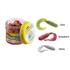 LEURRE BERKLEY SPARKLE GRUB COLORIS WHITE, LIME et STBERRY, Berkley, Pêcheur Maroc