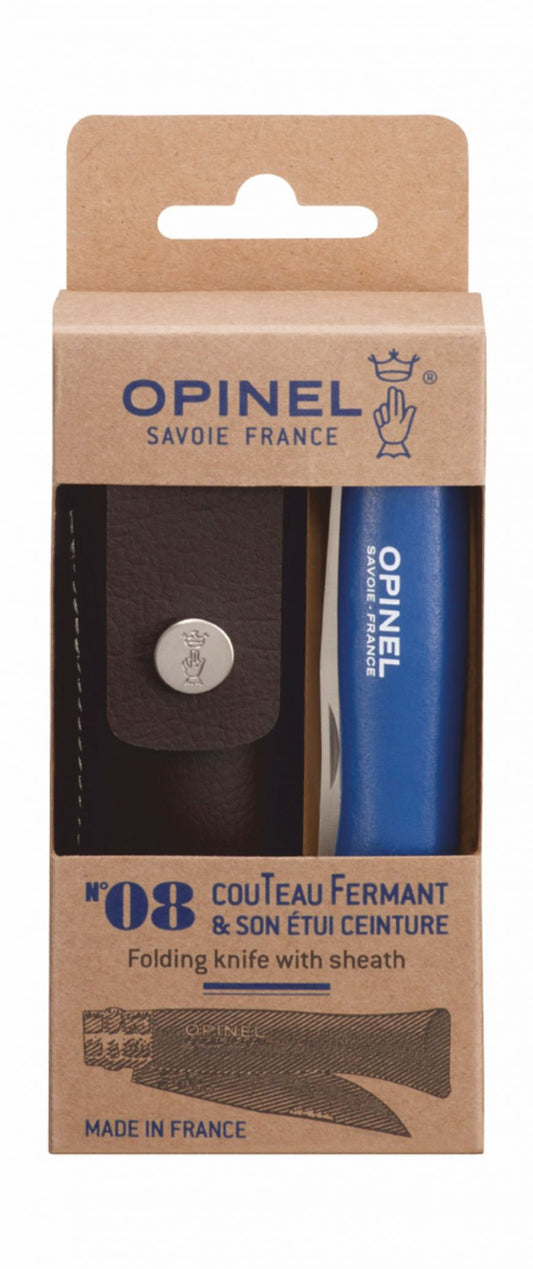 Le N°08 baroudeur bleu ou rouge accompagné de l'étui Alpine, Opinel, Pêcheur Maroc