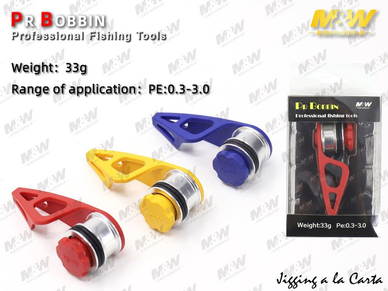 OUTIL BOBBIN KNOTTER JLC M&W PE 1,5-8.0 Poids: 51g COLORIS BLEU, JAUNE, ROUGE - Pêcheur Maroc