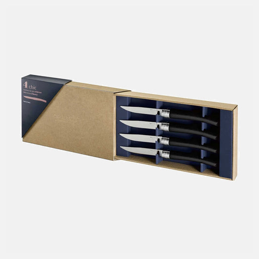 *Couteaux de table manche en Ébène Opinel par 4 unité - Pêcheur Maroc