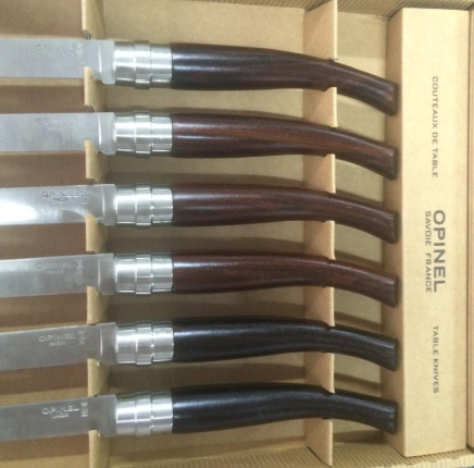 *Couteaux de table manche en Cocobolo Opinel par 6, Opinel, Pêcheur Maroc
