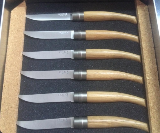 *Couteaux de table manche en Chêne Opinel par 6, Opinel, Pêcheur Maroc