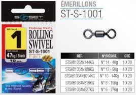 EMERILLON ROLLING SWIVEL ST-S-1001  N1-47kgX10/ N2-43kgX10/ N4-35kgX15/ N6-27kgX20/ N8-19kgX20/ N14-4kgX20, Sunset, Pêcheur Maroc