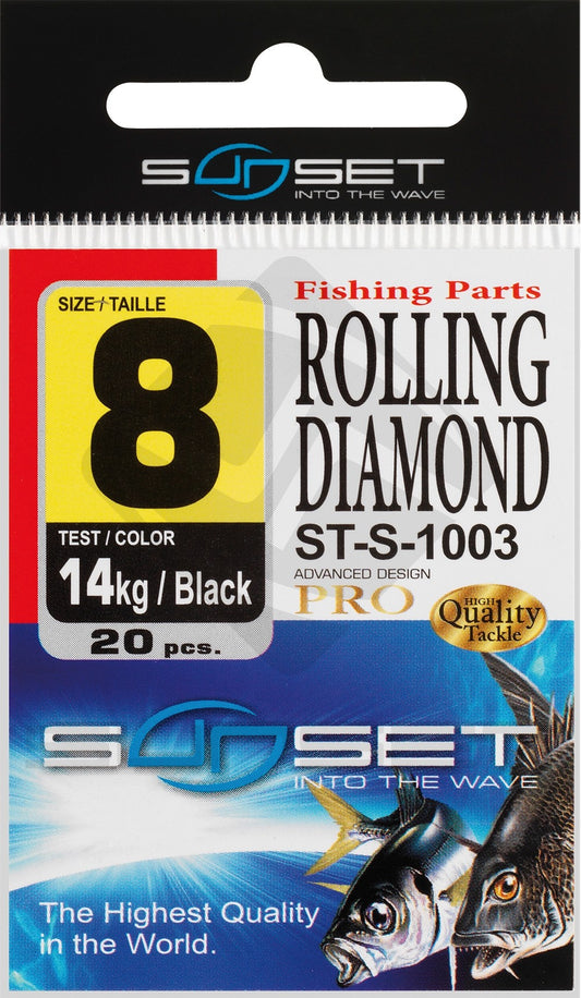 EMERILLON ROLLING DIAMOND ST-S-1003  N6-22kg*20/ N8-14kg*20/ N10-9kg*20/ N12-7kg*20/ N14-4kg*20 - Pêcheur Maroc