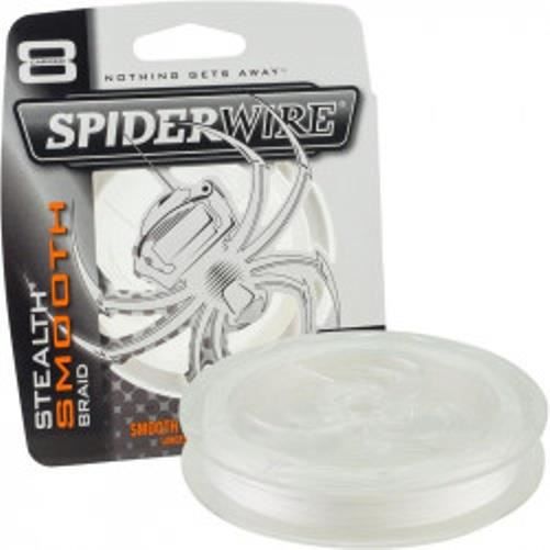 TRESSE SPIDER 8 BRINS Smooth blanc 150m 0.8 mm 0.10 mm 0.14 mm0.17mm(15.8kg) - 0.20mm(20kg)-, Spiderwire, Pêcheur Maroc